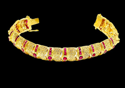 Gold Bracelet with Rubies and Diamonds