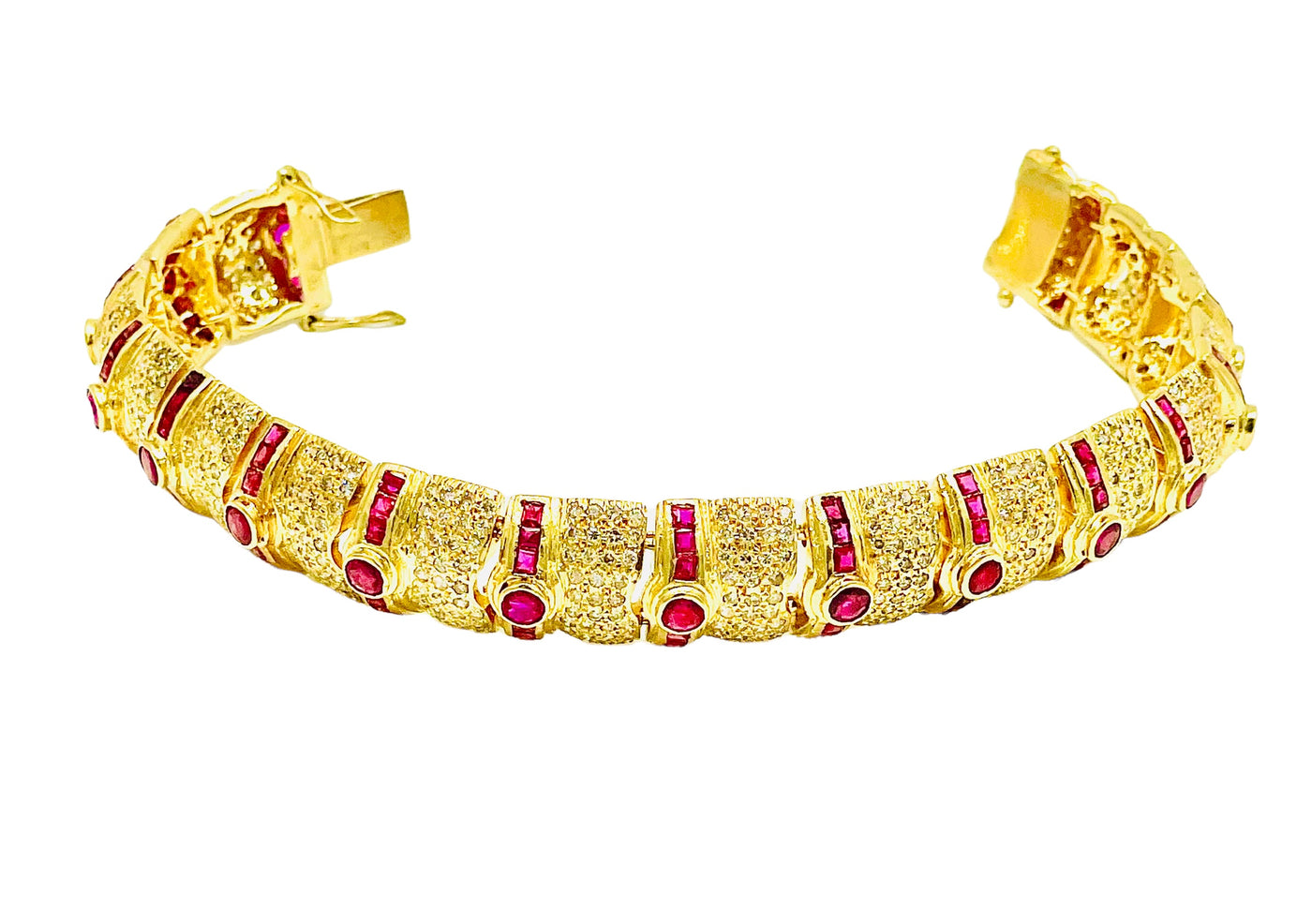 Gold Bracelet with Rubies and Diamonds