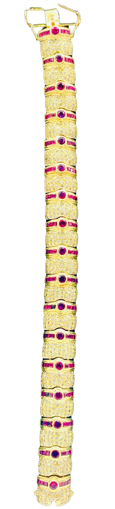 Gold Bracelet with Rubies and Diamonds