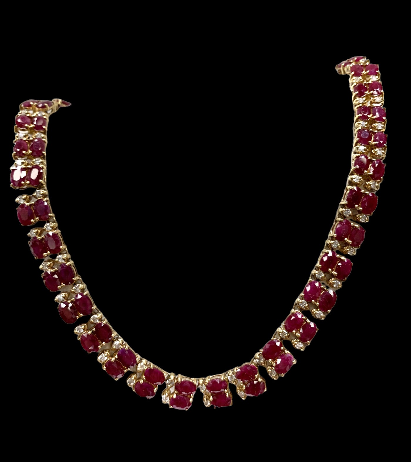 Ruby and Diamond Necklace-Double strand