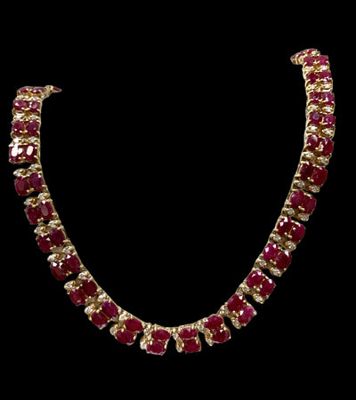 Ruby and Diamond Necklace-Double strand